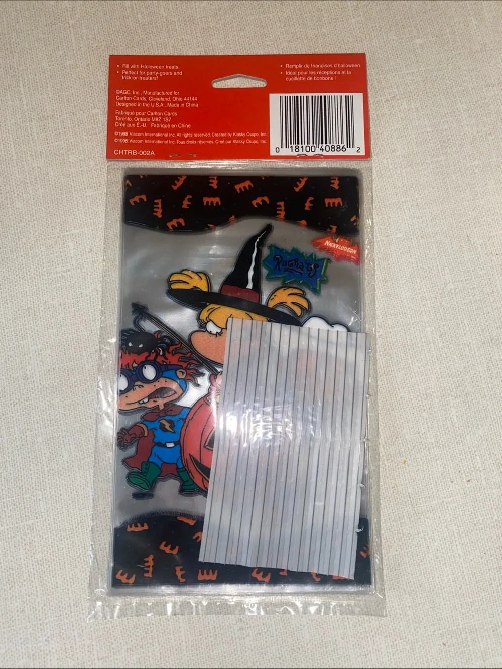 Nickelodeon Nicktoons Rugrats Vintage 1998 Carlton Cards Halloween Party Bags